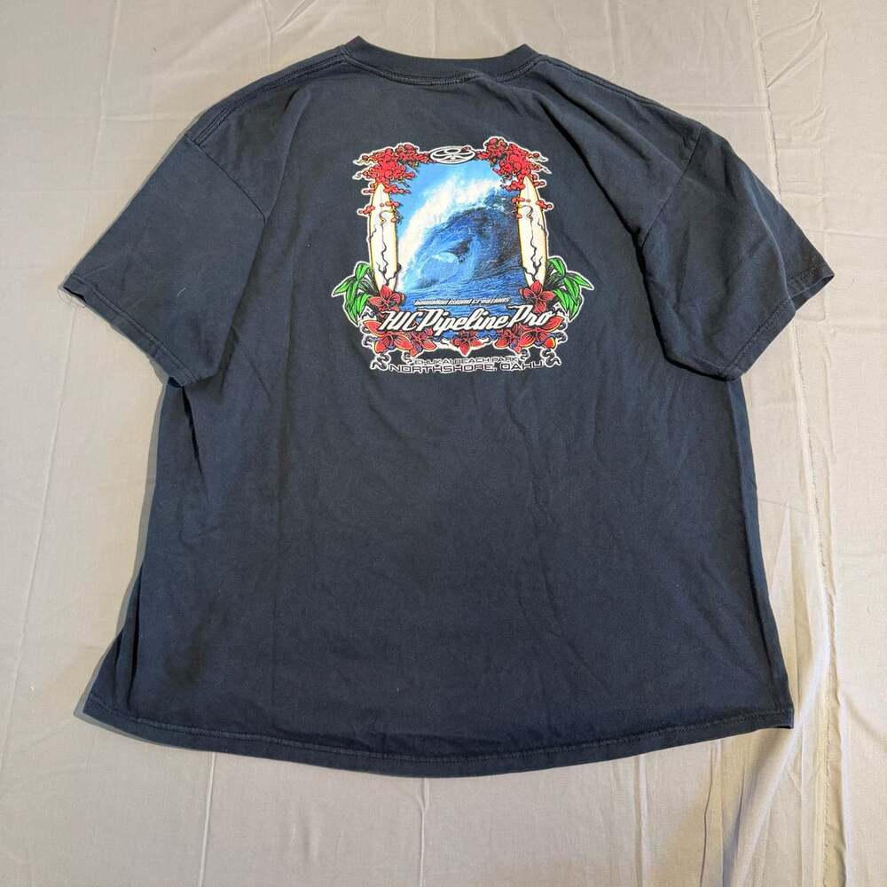 Hawaiian Island Creations Pipeline Pro T-Shirt Size 2X Black Surf